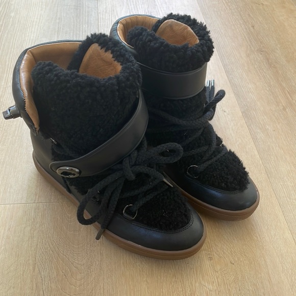 Coach Sherling black leather Monroe women booties - Picture 2 of 9